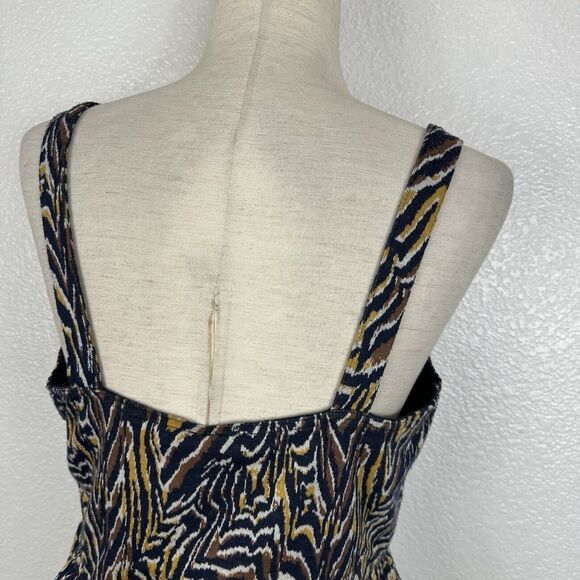 Anthropologie Top Women Medium Jaime Animal Print Peplum Tank Boho Indie - Picture 9 of 14
